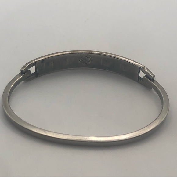 VTG Sterling Silver & Abalone Inlay Pinch Bracelet 6.6” / 2.1” Diameter - Picture 4 of 10